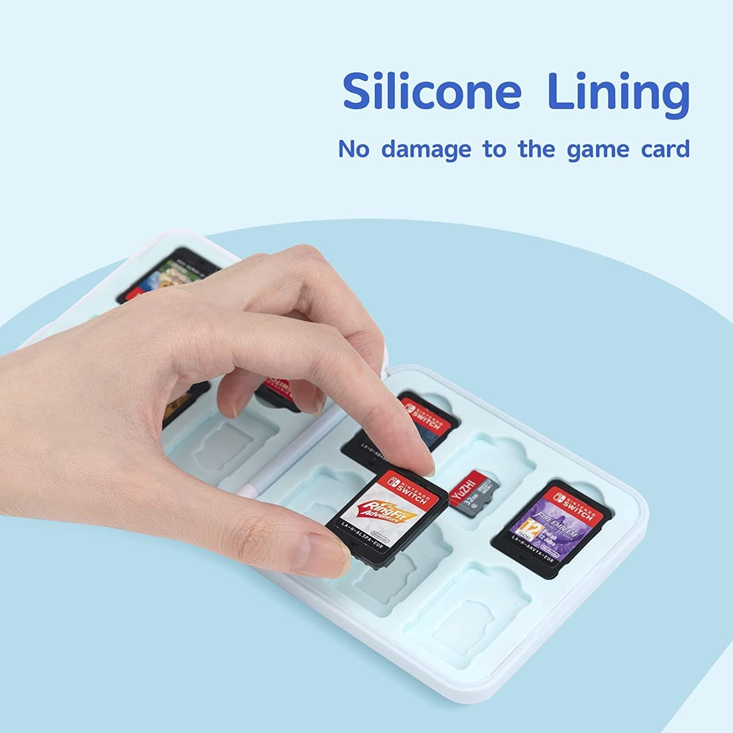 GeekShare Portable Switch Game Card Case-Switch Game Holder Case with 12 Game Card Slots-Game Card Cartridge Carrying Storage Box Compatible with Nintendo Switch- Cute Shark, Multicolor - Image 3