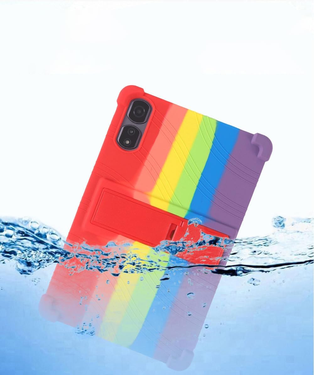 Compatible with Case for Blackview Tab 16 Pro 11 INCH Tablet, Full Coverage Ultra Slim Adjustable Stand Silicone Shockproof Lightweight Protective Cover Case (Rainbow)