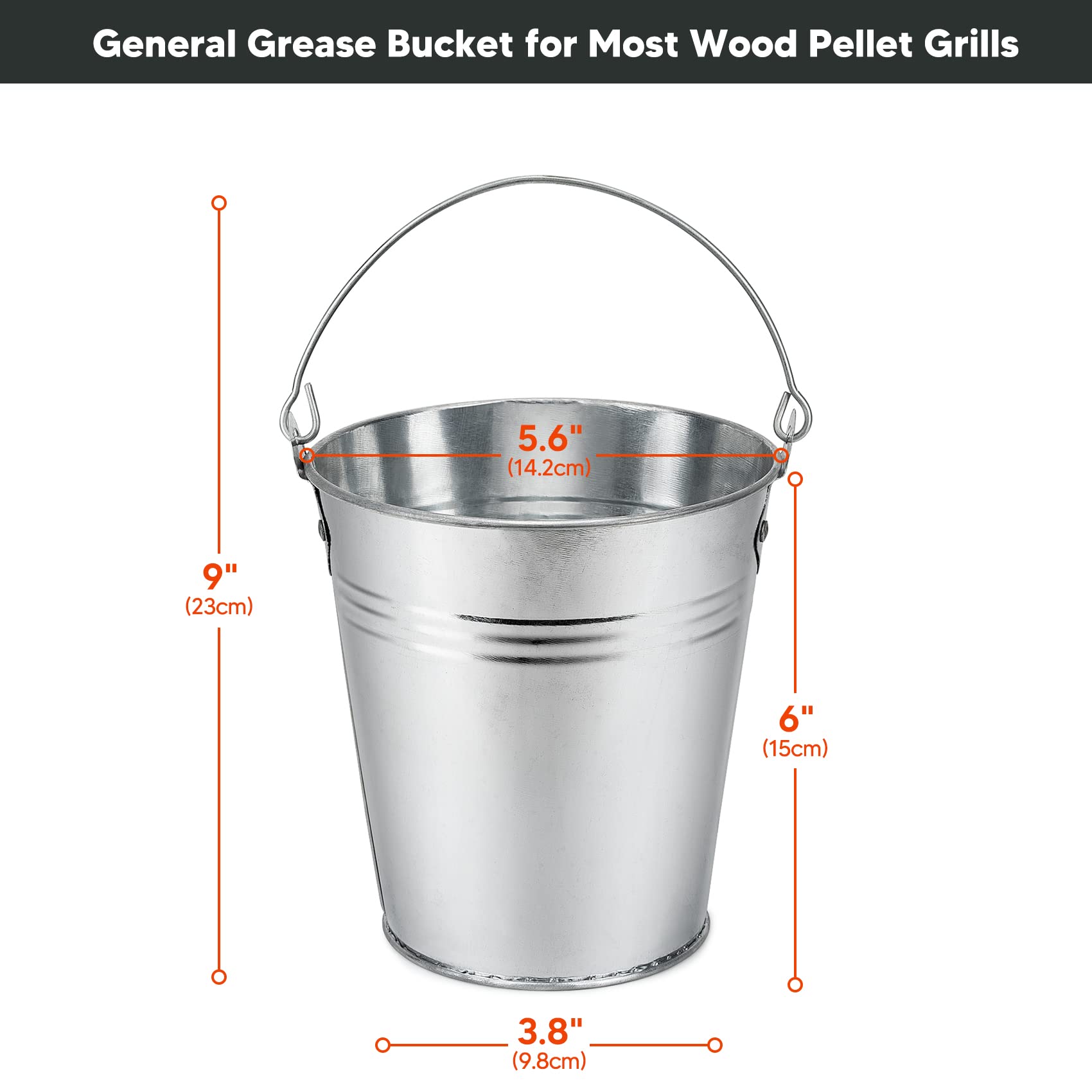 Stanbroil Grease Bucket Replacement with 20-Pack Liners for Traeger 20/22/34 Series, Pit Boss, Camp Chef, Louisiana, etc Pellet Grill/Smoker (Silver 20)