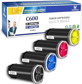 VICTORSTAR Remanufactured Toner Cartridge C600 C605 Standard Capacity 6000 Pages Yield Each Color for Xerox VersaLink C600 C605 Laser Printers (4 Colors)