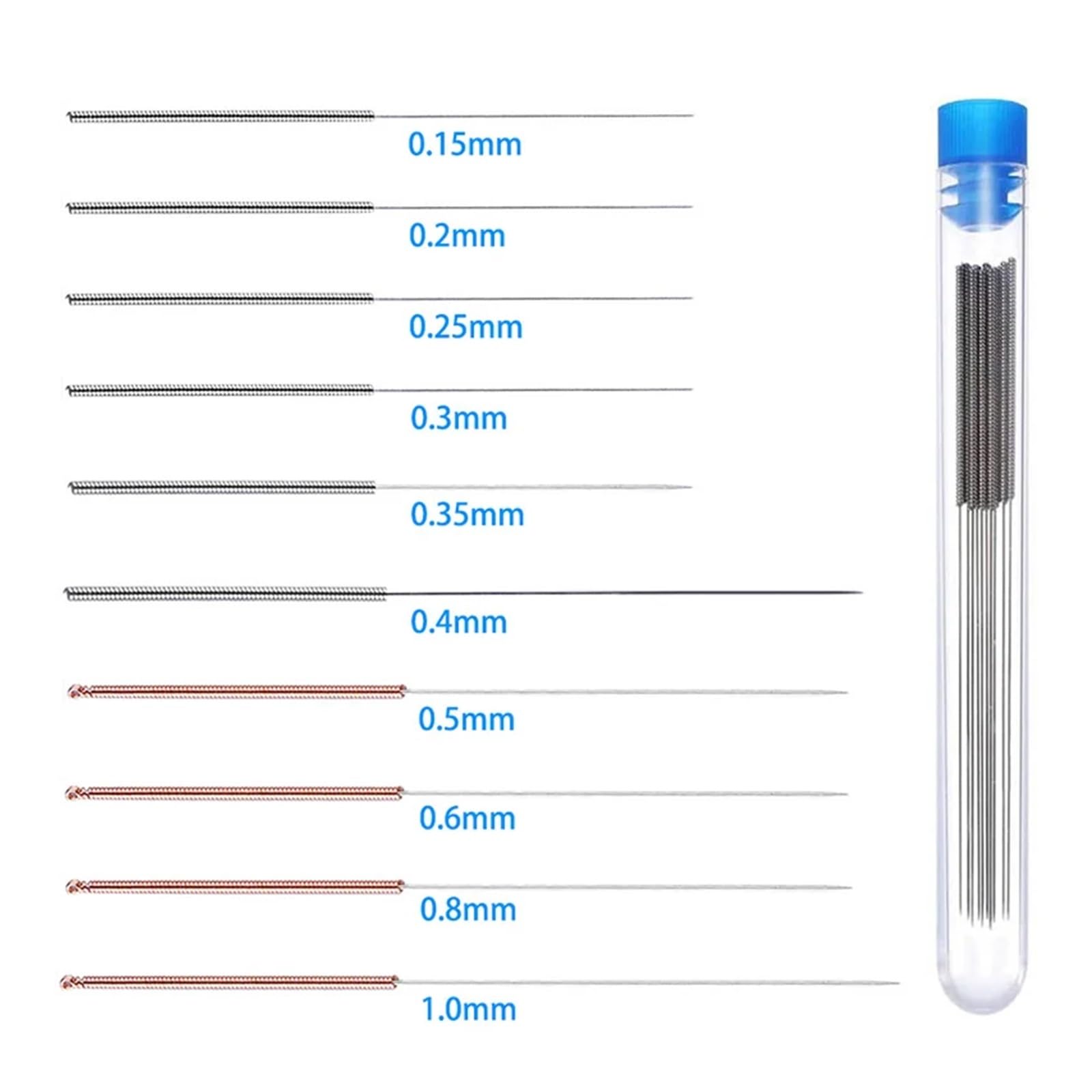 Kit de nettoyage de buse d'imprimante 3D, aiguilles de nettoyage de buse en acier inoxydable de 0,2/0,3/0,4/0,5/0,6/0,8/1,0 mm, nettoyeur de buse d'imprimante 3D(0.2mm 10PCs)