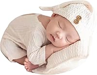 Vista 14 de Moda recién nacido niños niñas bebé sesión de fotos accesorios trajes ganchillo ropa sombrero de cola larga pantalones accesorios de fotografía