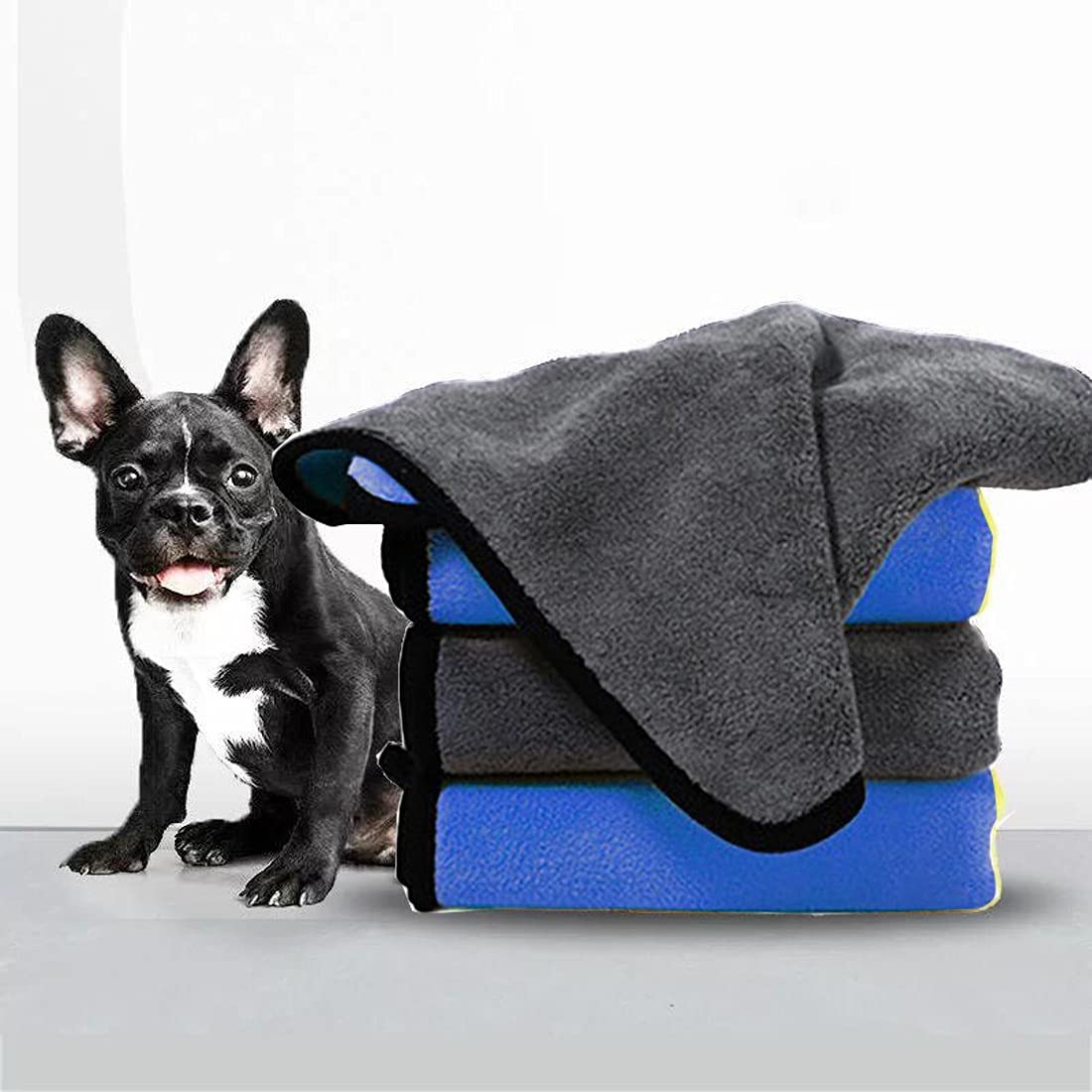 KUTKUT Dog Bath Towel - Super Absorbent Microfiber Dog Towel for Small Medium Large Dogs and Cats, Blue - Grey (Size: XL, 140 cm x 70 cm) (B09KH4YP53) Amazon Price History, Amazon Price Tracker