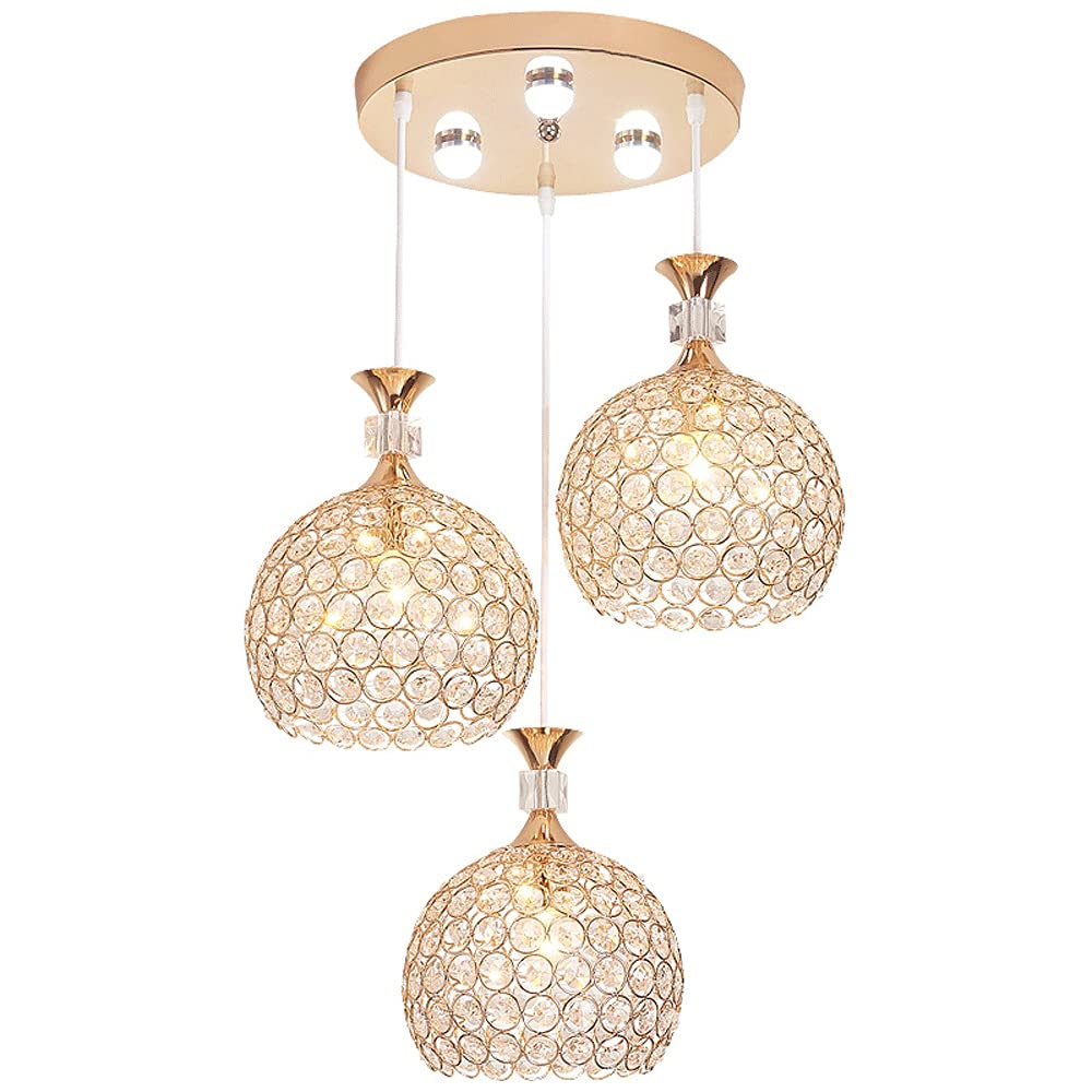 Lustres luminaire suspendu plafond antique LED, éclairage vintage or pour chambre