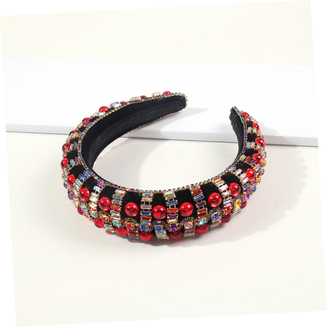 Beavorty 3stücke Retro Hochzeits Haarschmuck Mit Strass Breiter Haarreif Für -stil Haaraccessoires Mit Rubinen Für Besondere Anlässe