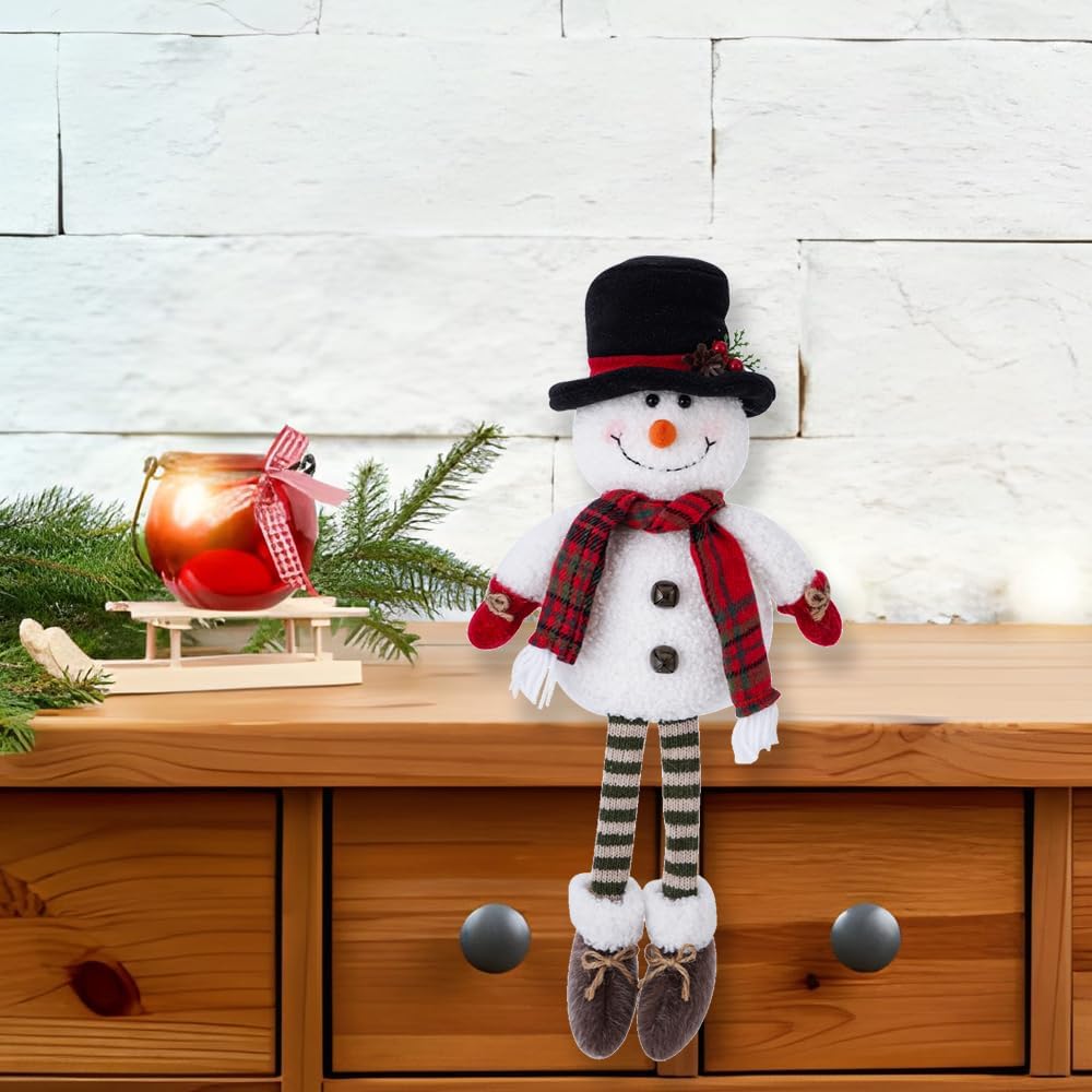 Christmas Gnomes Decorations for Home Snowman Figurine Plush Handmade Christmas Table Sitting Decor Winter Ornaments for Holiday Party Gifts