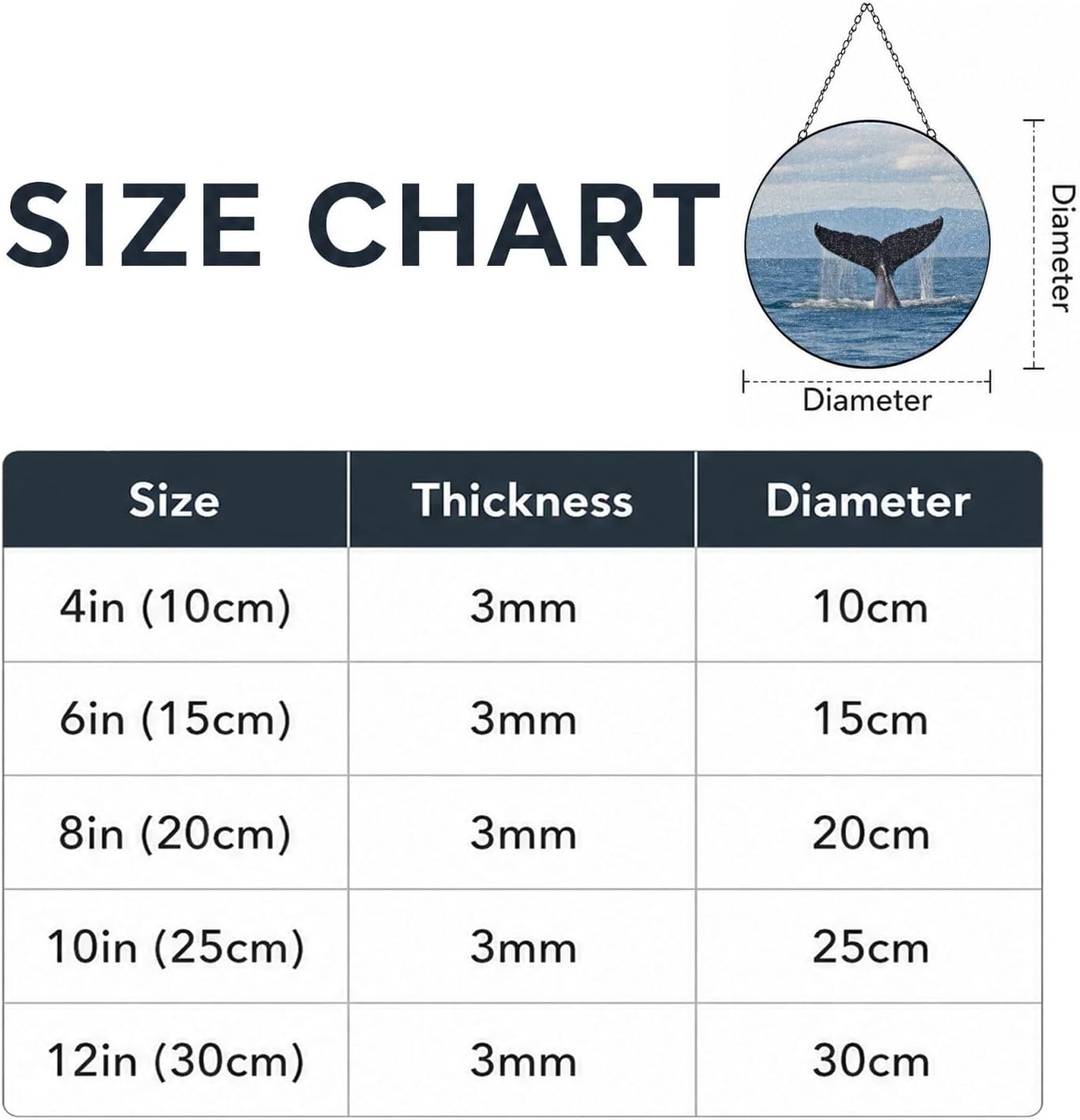 Stained Glass Window Hanging 6in（15cm）, Whale Tail Glass Suncatcher for Home Decor, Indoor Wall Art Glass Panel with Metal Chain and Hooks, Sun Catcher Ornament Birthday Gifts