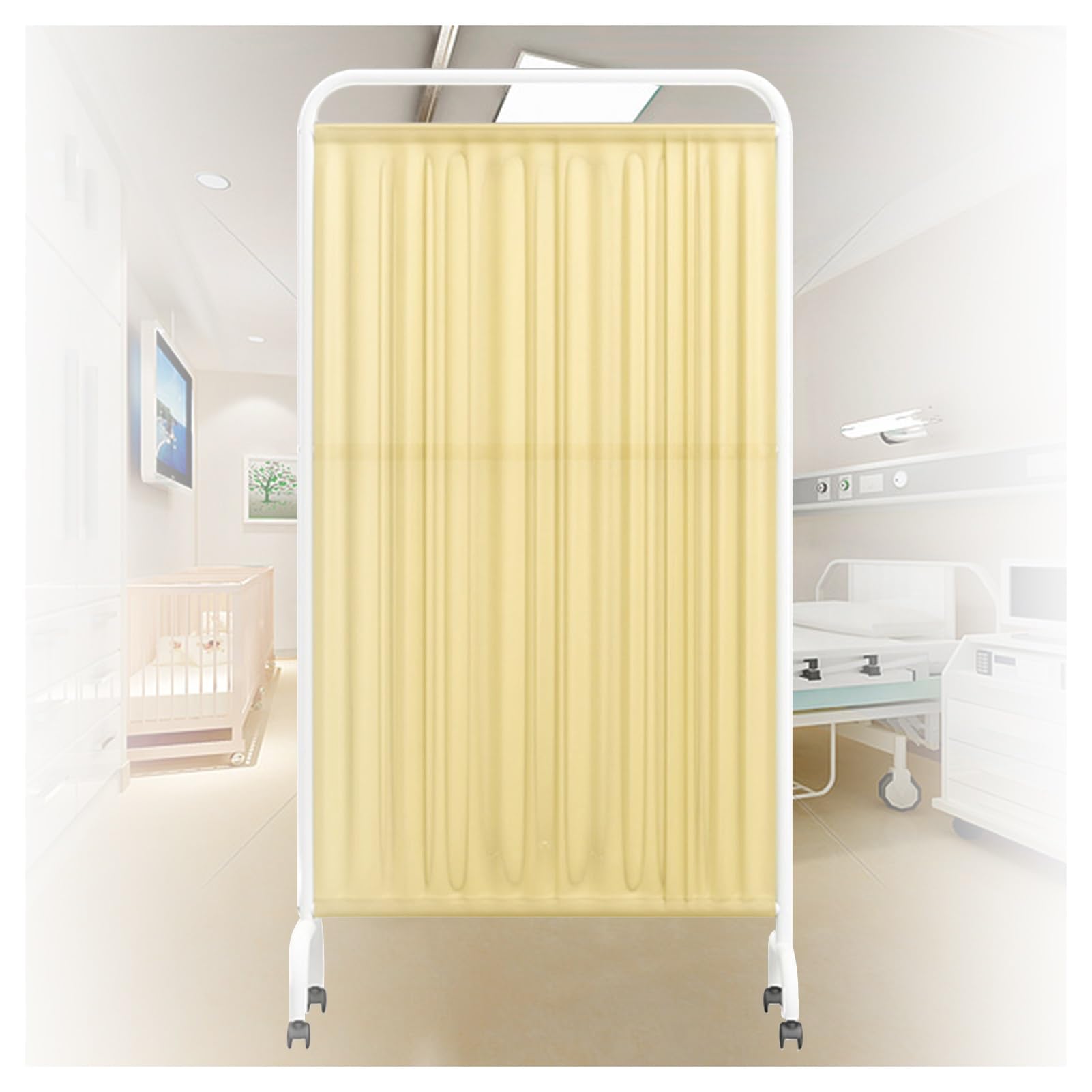 Divisorio Mobile per Ambienti Medici, Alto 1,8 m, Pieghevole, per cliniche/Sale Visita/ambulatori, Soluzione temporanea salvaspazio (3 Colori, 5 Pannelli)