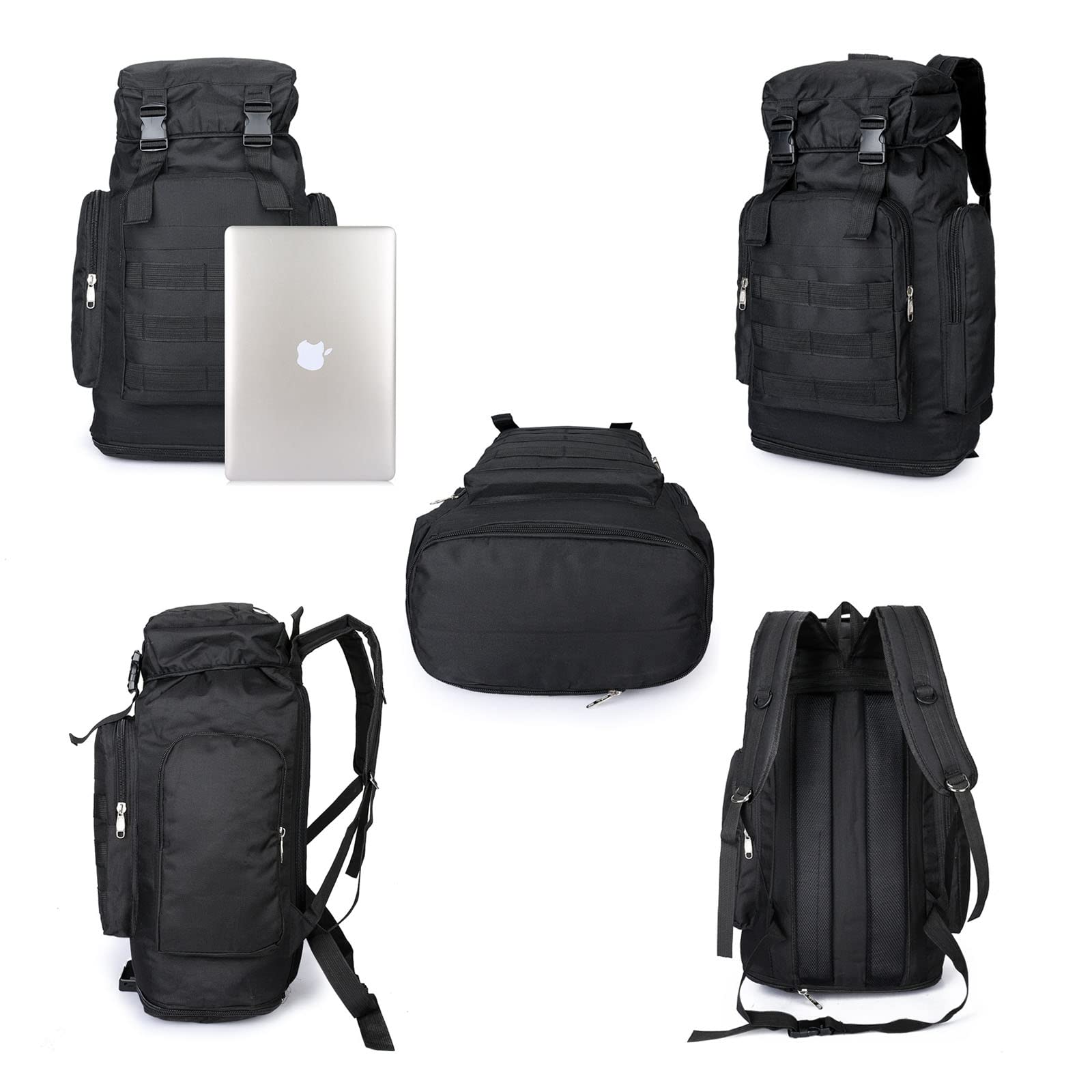 LZQpearl Zaino Tattico Militare da 70 Litri, Zaino da Viaggio Extra Large da Trekking/Campeggio, Zaino da Assalto dell'Esercito Zaino per Escursioni All'aperto, Campeggio, Trekking, Caccia