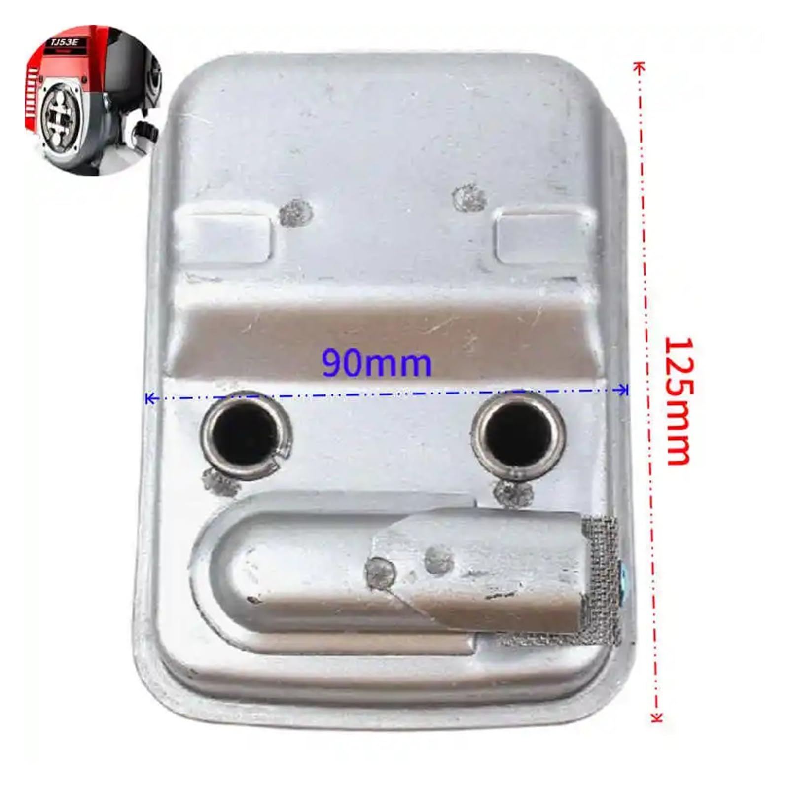 Silenciador Tj53e 490690744 490692454 Compatible con K-a-w-a-s-a-k-i Tj45e Kbl45 Kbh45 Kbl53 Kbh53 Ha053 45,4cc 53,2cc Desbrozadora Silenciador de escape(TJ53E KBL53 KBH53)