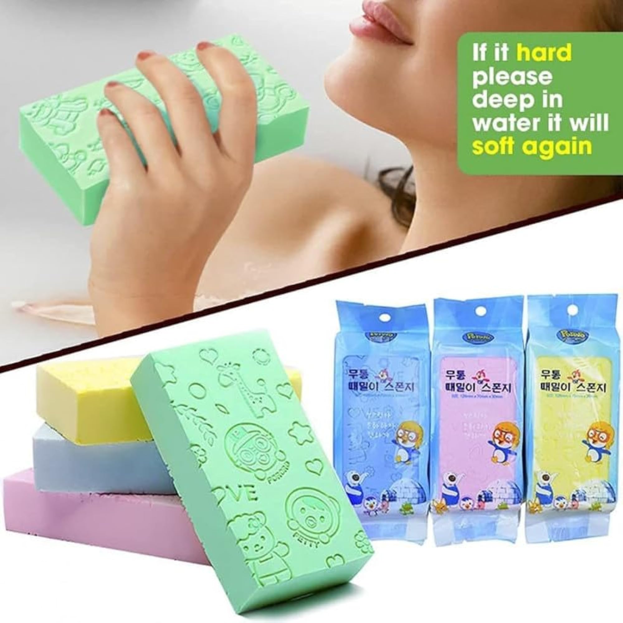 Bath Sponge Bath Brush 2 PCS Soft Exfoliating Body Scrubber