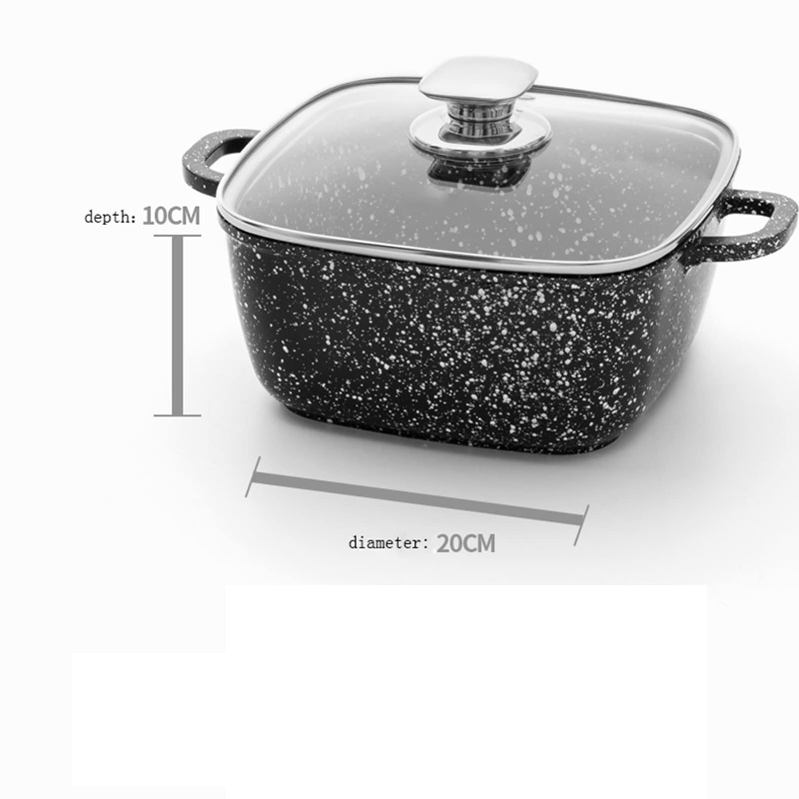 Garnek indukcyjny do grillowania ryb Talerz prostokątny do ryżu Kamienny garnek do gotowania na gorąco Duża pojemność Wielofunkcyjny grill z powłoką zapobiegającą przywieraniu