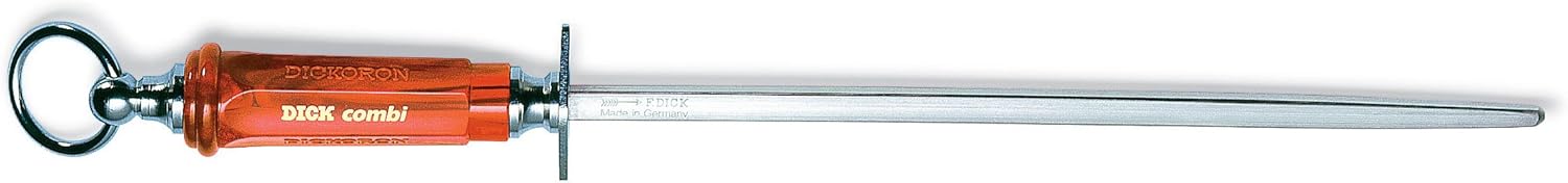 F Dick 7598230 Dickoron Combi Sharpening Steel 12"L sapphire/polished cut square