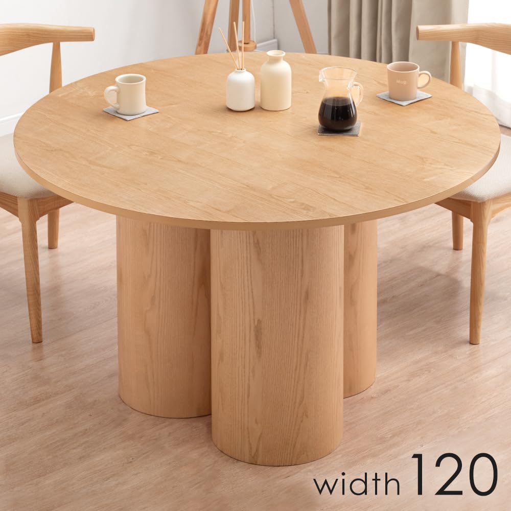 取付無料！秋田木工 天然木北欧風おしゃれアンティーク円形ダイニングテーブル✨ 2025，新作 取付無料！秋田木工 天然木北欧風おしゃれアンティーク円形