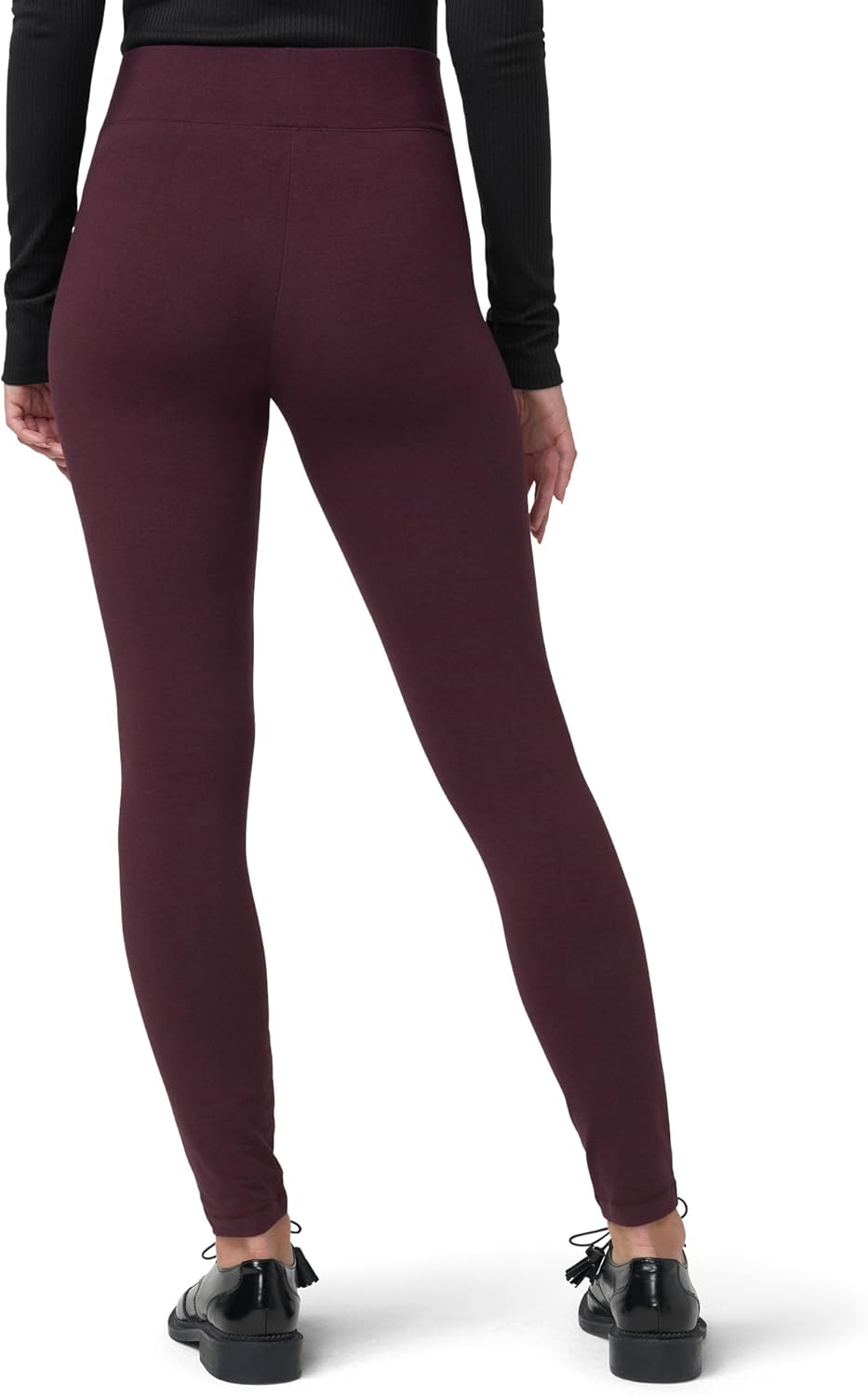HUE Women's Ultra Soft Cotton Leggings with Wide Waistband, Full and Capri Length - Image 2