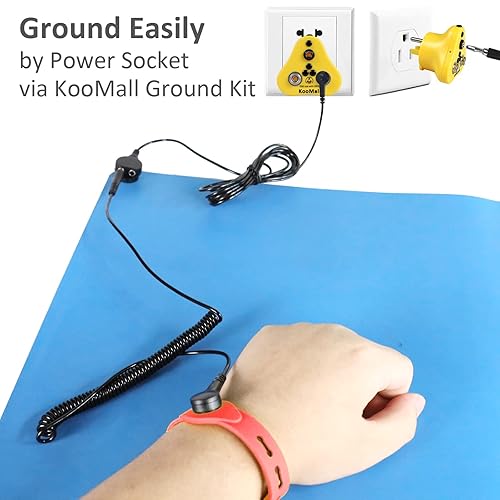 Miniatura 2 de Koomall - Rollo de alfombrilla ESD de 2 x 10 pies, antiestática, para reparación de dispositivos electrónicos de PC, trabajo de ensamblaje de