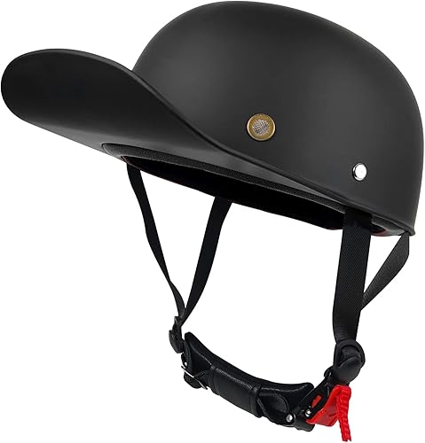 Miniatura 3 de Gorra de béisbol, casco de motocicleta, aprobado por DOT, estilo vintage, cara abierta, unisex, para adultos, medios cascos para scooter,