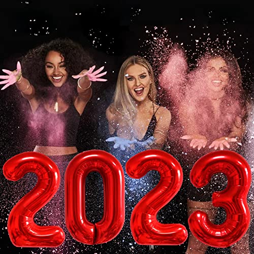 Funtoob Number Balloons 2023 Red Number 2023 Balloons Birthday Number Balloons 40 Inch Jumbo Number Foil Helium Balloons For Birthday Party Graduation Celebration New Year Decorations (Red 2023) #TOP2
