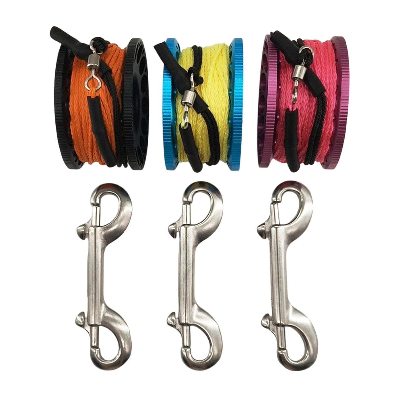 Scubas Diving Reel Finger Line Spool Mit Double Ended Bolt Snapping Clip Freediving Finger Spools Dives Reel Einfach Zu Verwendendes Technisches Tauchzubehör