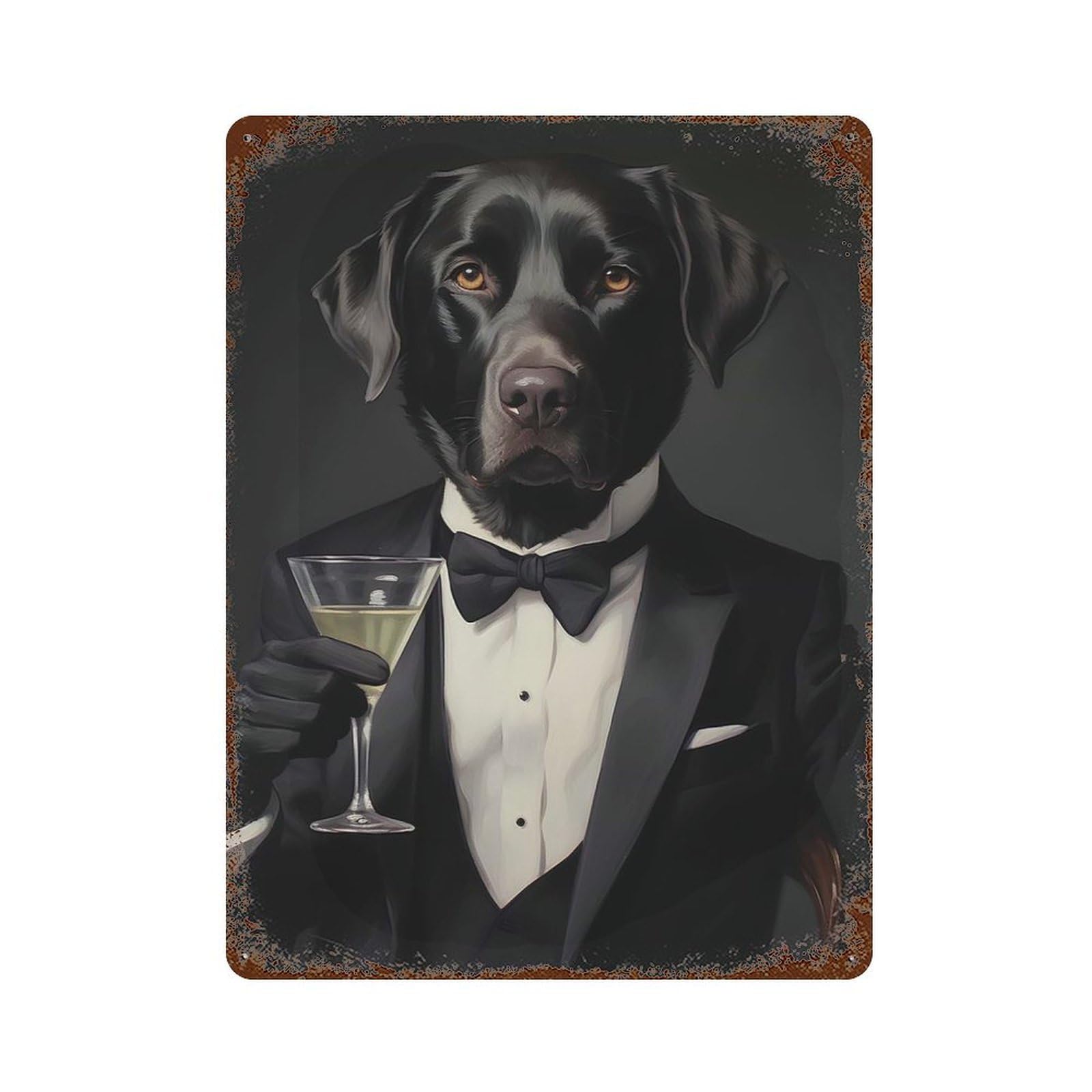 Garage Style Labrador Retrievers Dog Vintage Rust Metal Sign 15.7"x11.8", Rustic Home Decor for Bar And Workshop