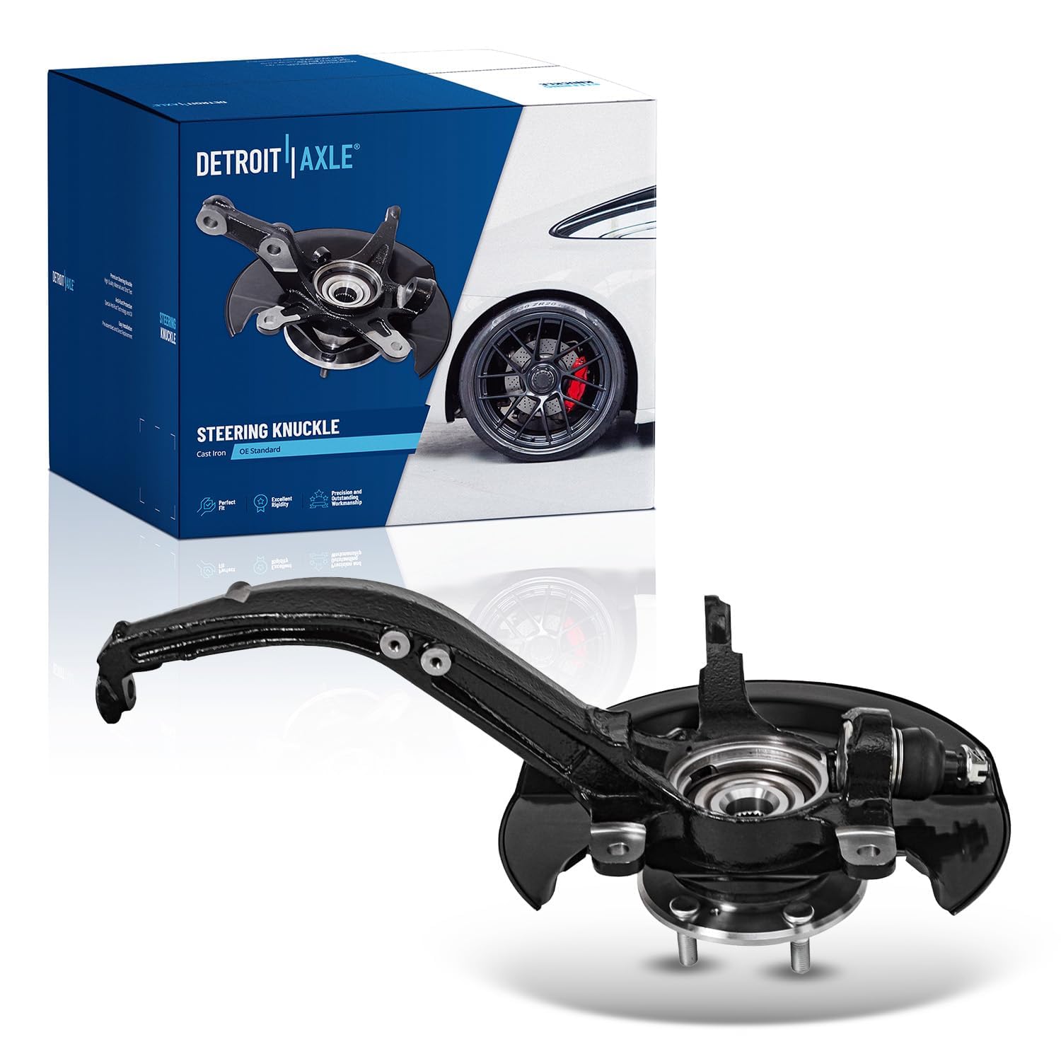 Detroit Axle - 2.4L Front Right Steering Knucklefor 03-07 Honda Accord