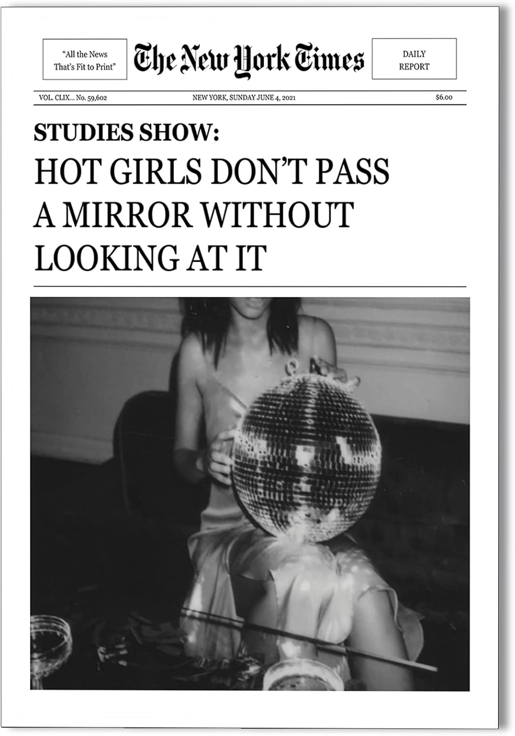 GAINOW Vintage Funky The New York Times Newspaper Canvas Wall Art