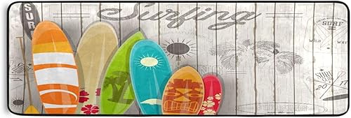 Miniatura 6 de Alfombra de baño antideslizante para baño, cocina, entrada, alfombra suave para dormitorio, 72 x 24 pulgadas, colorida