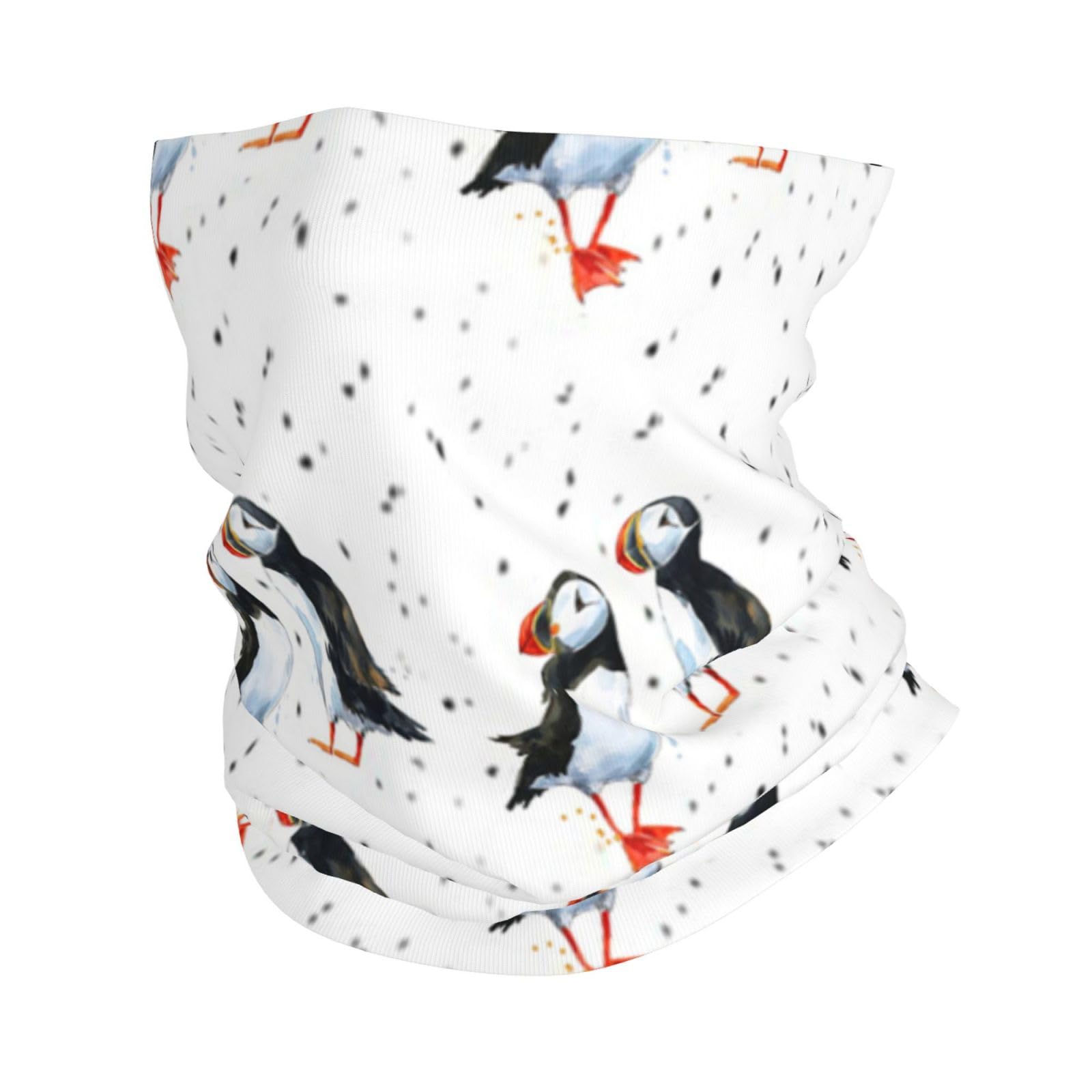 Fukker Unisex As Picture Uv Neck Gaiter, Headband Neck Warmer Face Cover Tube Half Face Mask Scarf Balaclava,Puffin Birds