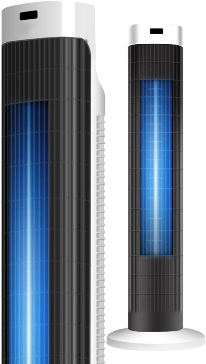 SXXAZLDP 3 in 1 Portable Air Conditioner, Evaporative Cooler with 80° Oscillation, Speeds, 7H Timer, Quiet Tower Fan for Home Office Travel