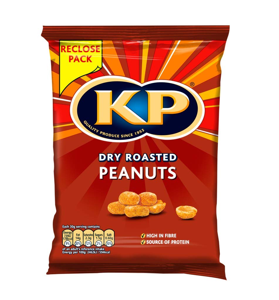 KP Nuts Share Bag of Dry Roasted Flavoured Peanuts, 250g, packaging may vary