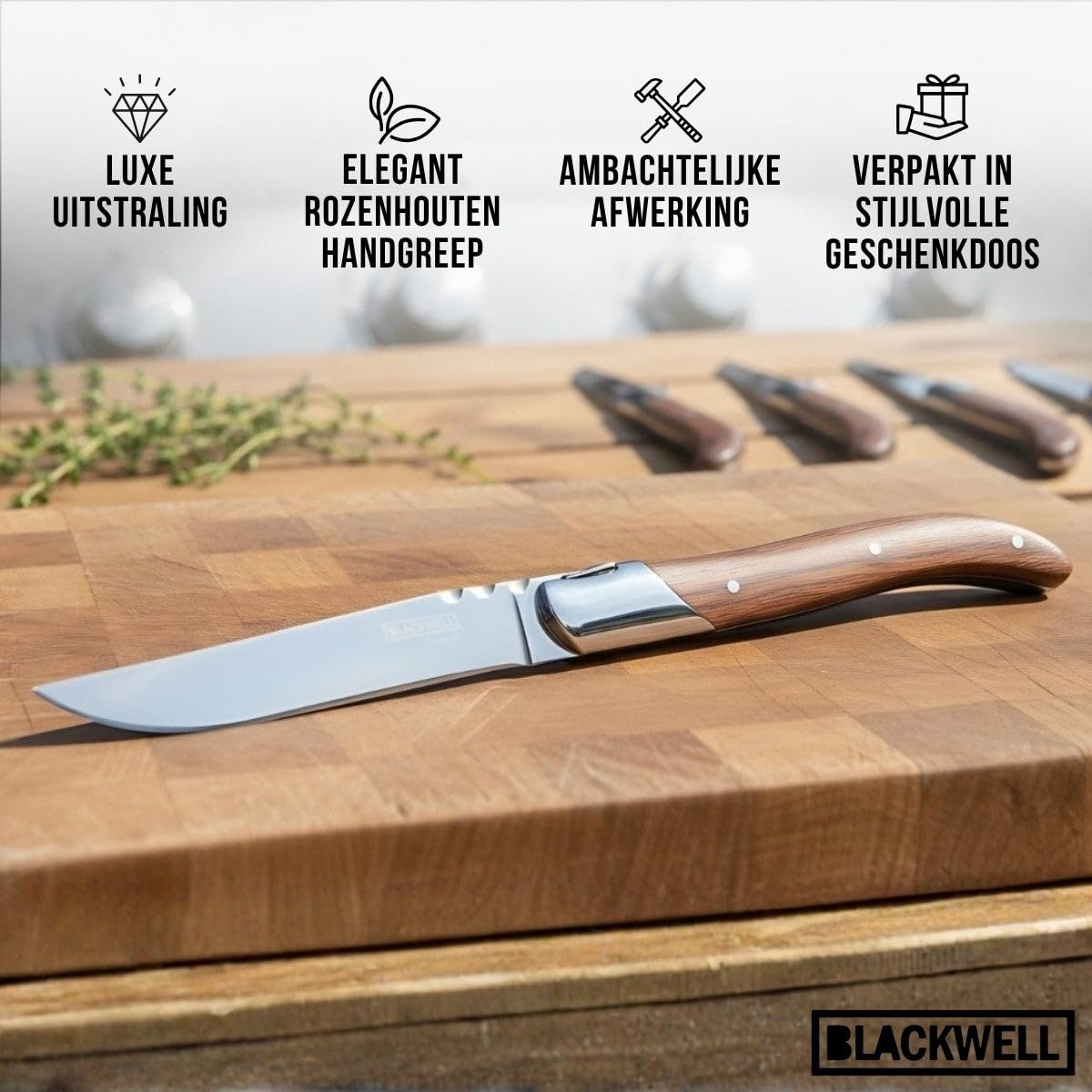 Blackwell Nóż do steków Laguiole - drewno różane - 6 sztuk