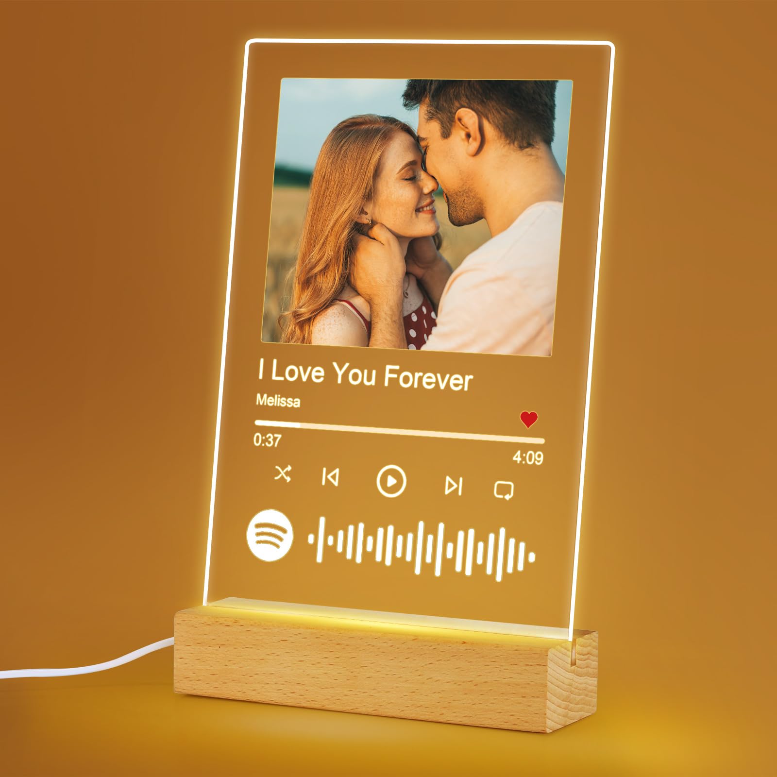Targa Spotify In Plexiglass Personalizzata - Regalo Originale Con Foto E Codice Musicale - Foto 6