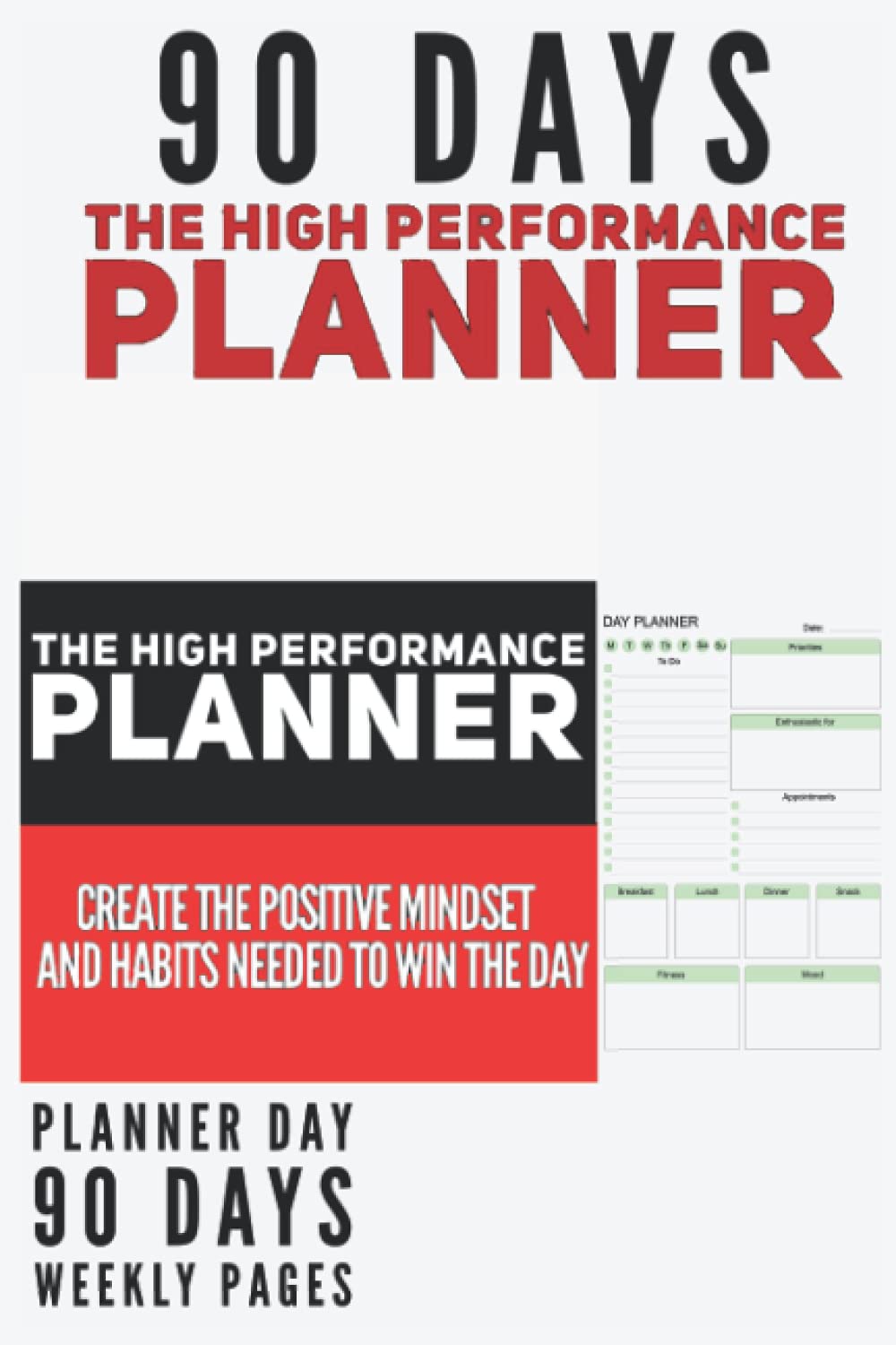 The High Performance Planner, 90 Days: HardCover 90 days Planner,daily planner,for students, mom,unisex,monthly,Daily Agenda - Undated Productivity Journal - Gratitude, Life & Goal, Success
