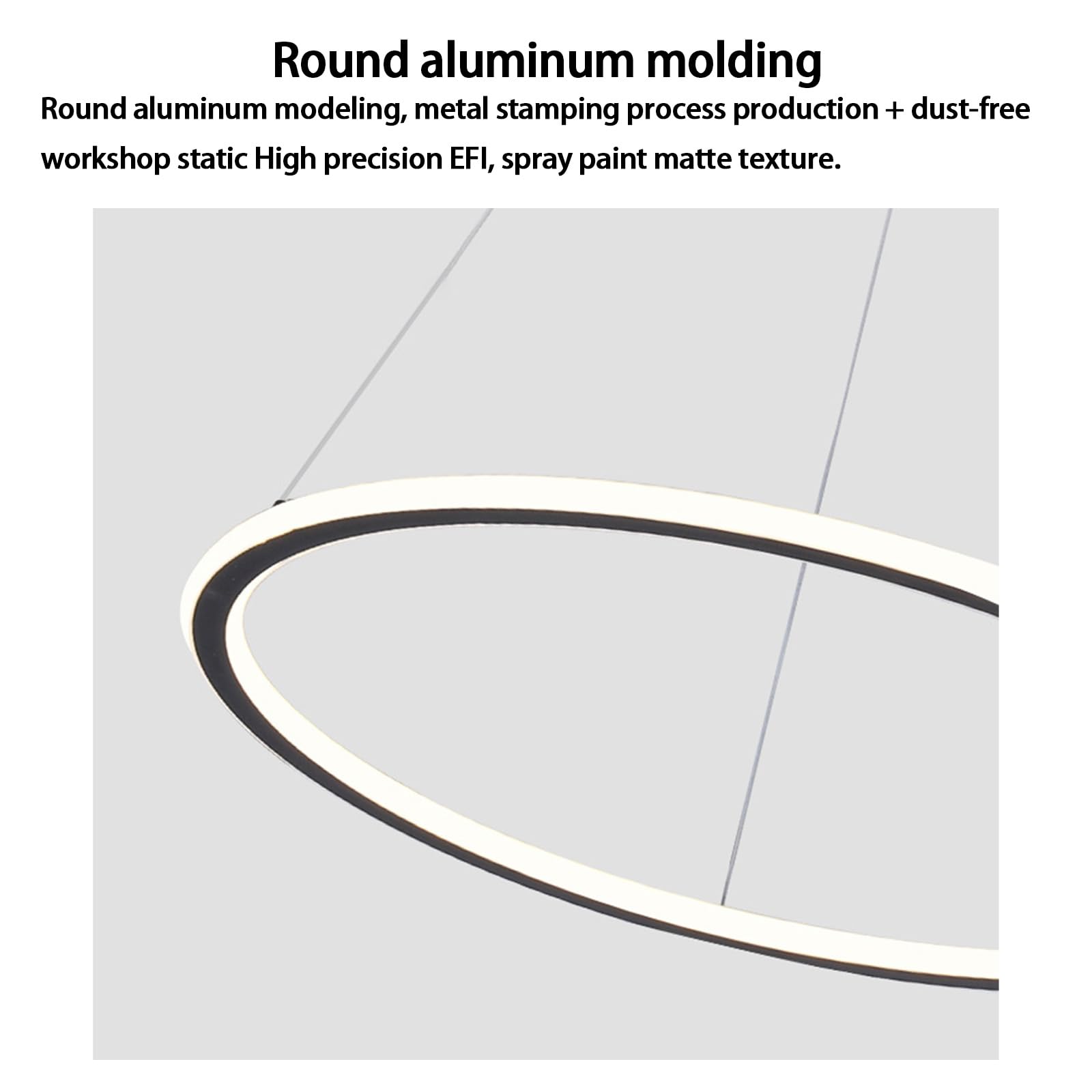 LED Rund Hängeleuchte mit Fernbedienung Pendelleuchte 2700K-6500K Dimmbar Pendellampe Innen Modern Minimalistisch Aluminium Silikon für Wohnzimmer Treppenhaus Küche (60cm,Weiß)