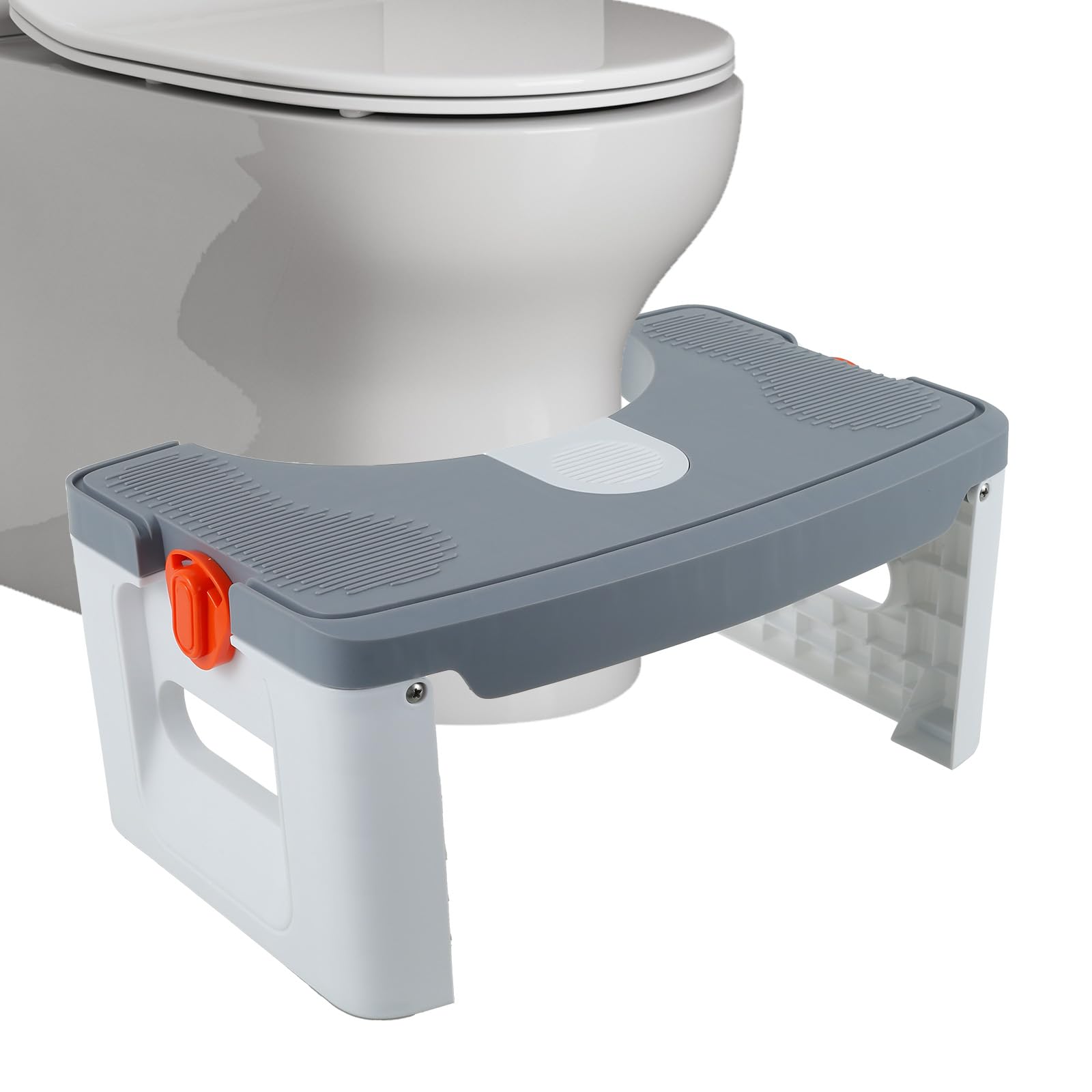 KTCINA Foldable Toilet Squat Stool, 7 Inch Anti-Slip Bathroom Squatting Stool Travel Poops Step Adult Toilet Seat Footstool Portable Bathroom Foot Step for Constipation Piles Bloating Relief(Grey)