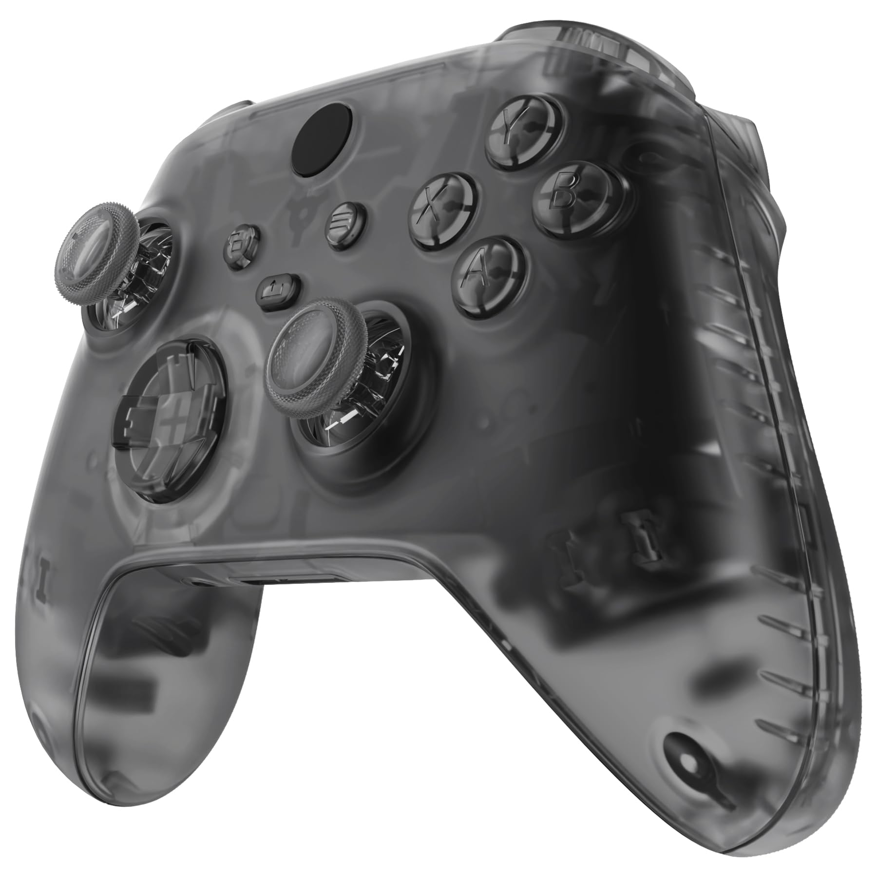 eXtremeRate Carcasa Transparente para Xbox Series X S Mando Carcasa Completa Protector Placa Trasera Funda Frontal Empuñadura Agarre con Botones para Xbox Series S X Control-No Incluye Mando(Negro) — view 4