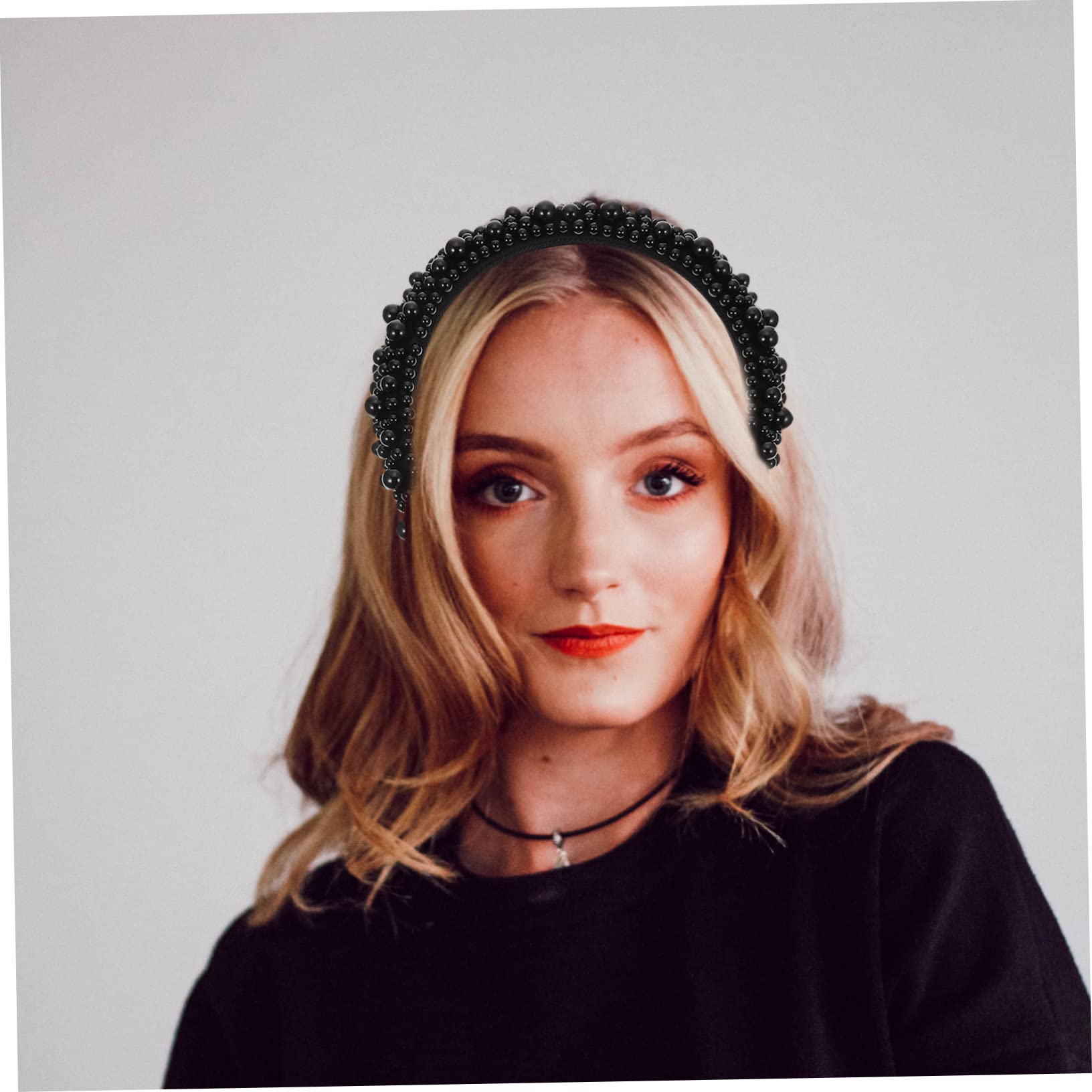 Diadema de Perlas de Espuma Ancha Perlas Grandes, 2 Piezas | Cintillos Pelo Mujer, Diseño Creativo de Perlas para Maquillaje y Adorno Diario
