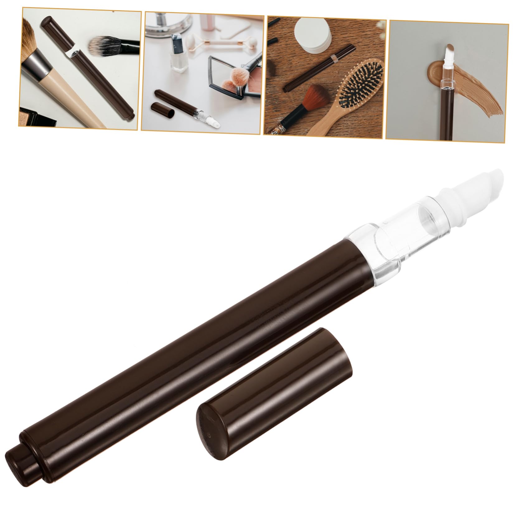 FOMIYES Nail Polish Bottle Empty Lip Gloss Pen Cuticle Oil Pen Refillable Brush Tip