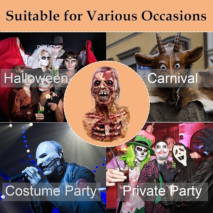 Amazon.co.jp: [Chaojibao] ハロウィン・パーティー用マスク ゾンビ