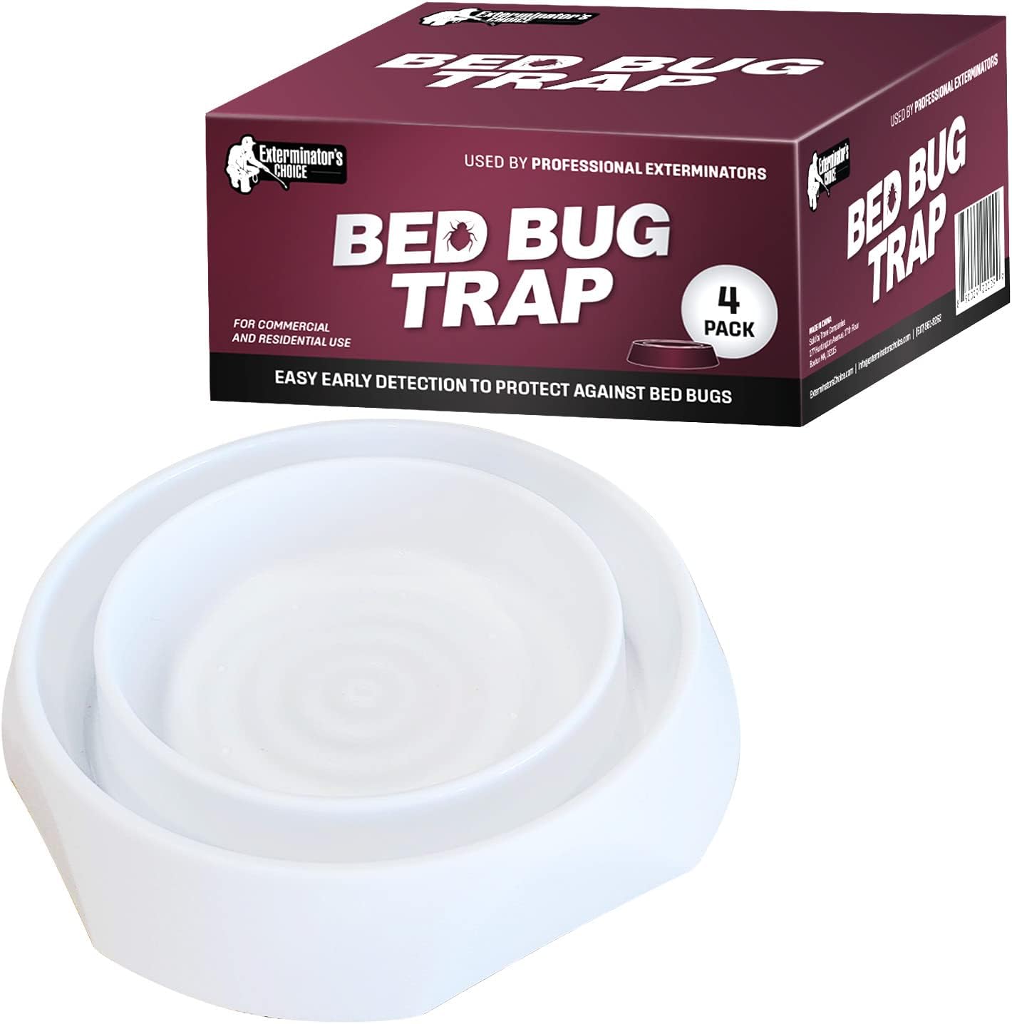 Buy Exterminator’s Choice Bed Bug Trap 4 Pack Early Detection to