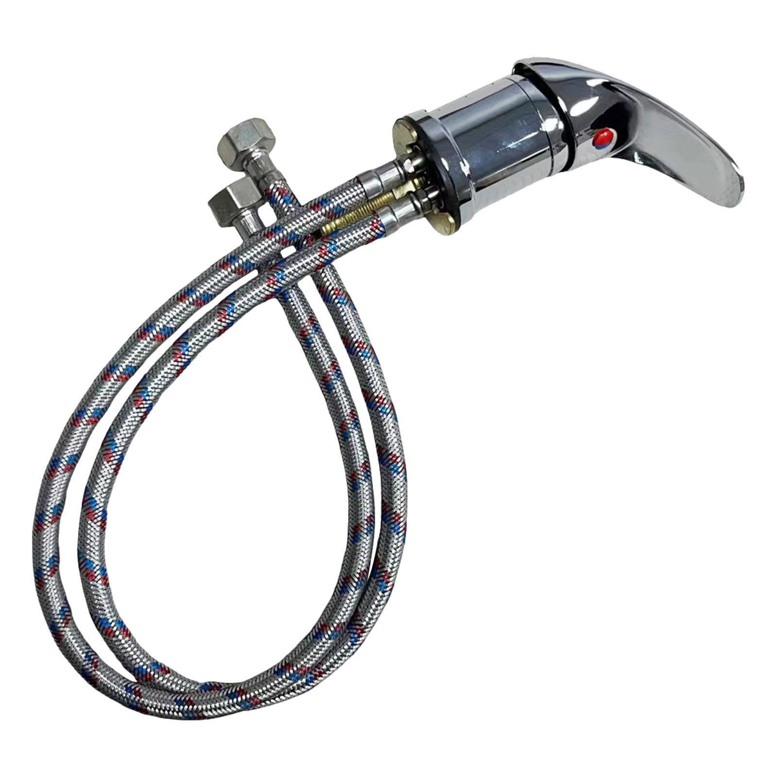 Shampoo Bowl Faucet With Hose 60cm Length Compact Salon Faucet Residential Salon Sink Washing Hair Backwash Unit Wear Resistant Hot Cold Mixer Home Rinse Basin Spa