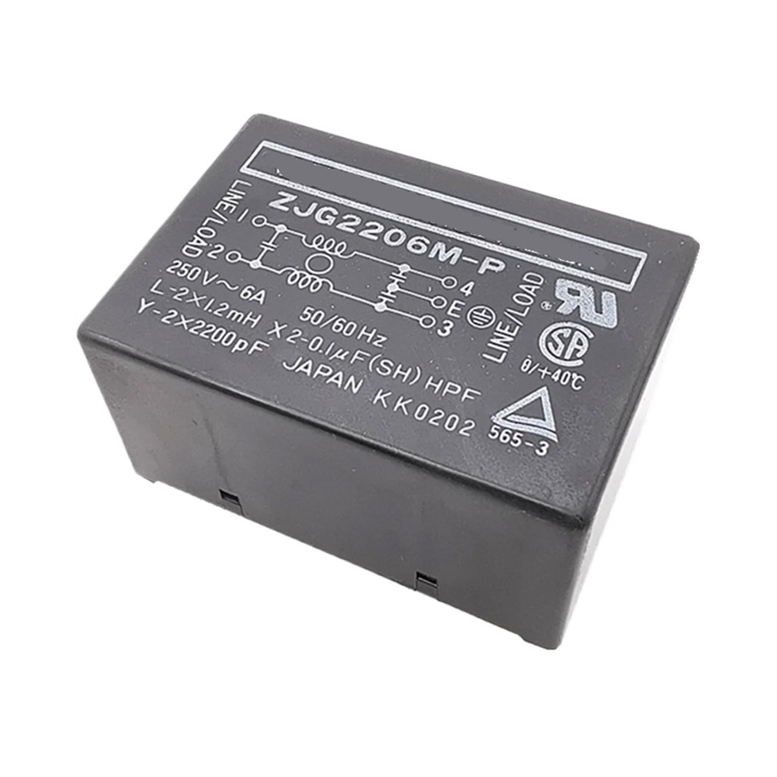 Filtre Anti-Bruit ZJG2206M-P réseau monophasé 6A contre parasite électrique