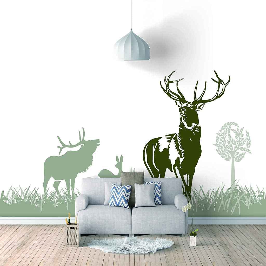 Papier peint toile panoramique 3D faon pour une chambre d'enfant zen