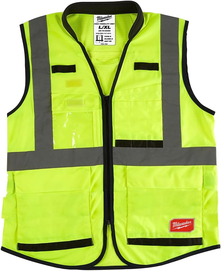 Milwaukee Polyester Performance Safety Vest High Visibility Yellow L/XL - Case of: 1;