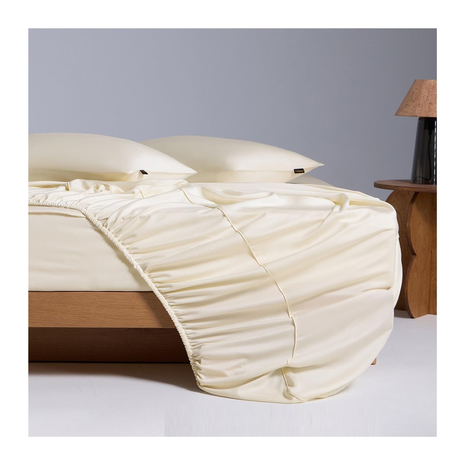 Lenzuolo con Angoli Rinfrescante Matrimoniale 150/180x200cm in Lyocell di Eucalipto Tocco Setoso Traspirante for Chi Dorme Caldo,Altezza Fino a 30cm(Yellow,150x200+30cm)