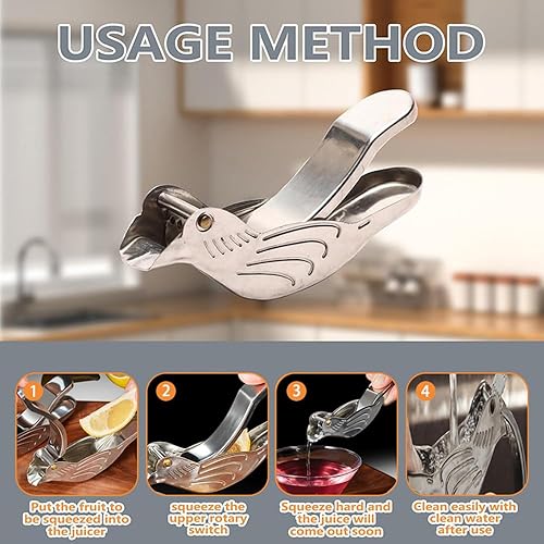Miniatura 4 de Exprimidor manual del exprimidor de la rebanada del limón del acero inoxidable conveniente para los limones naranjas manzanas granadas