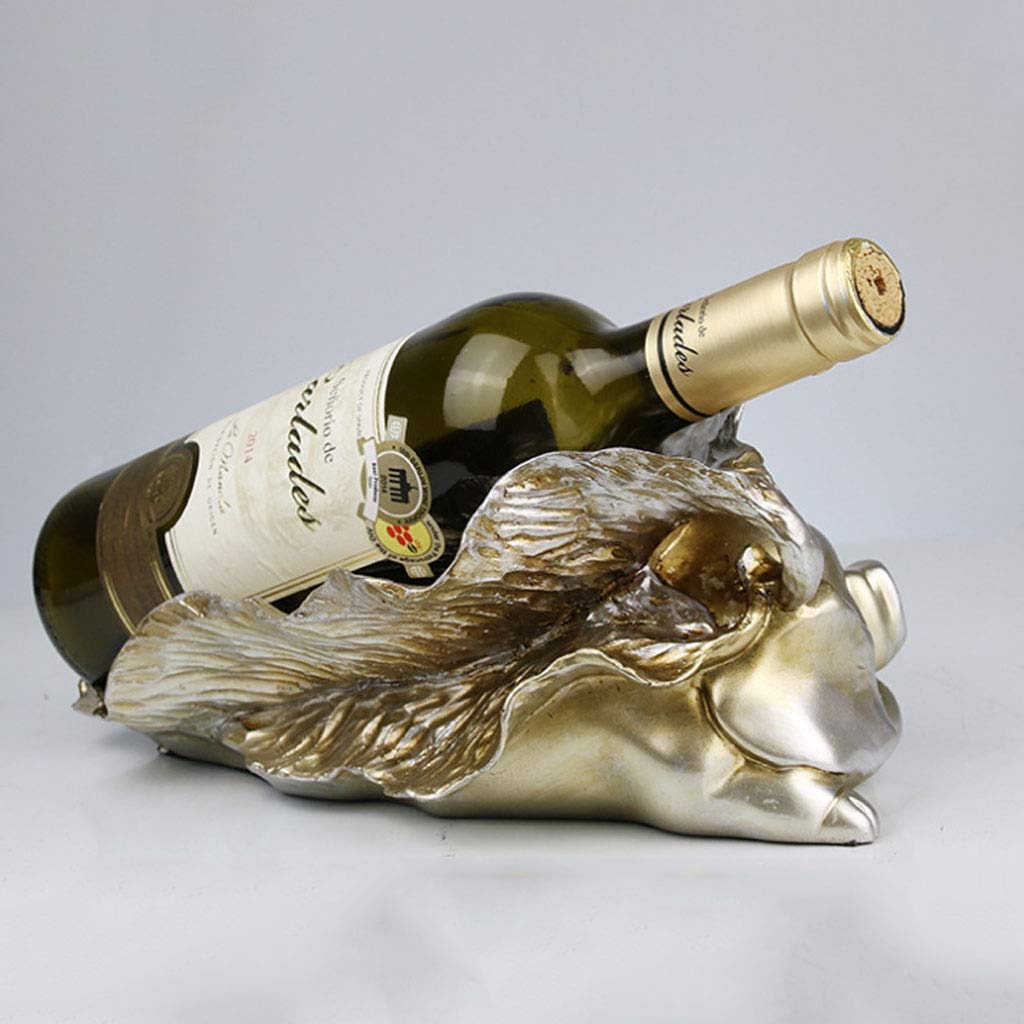 Botellero independiente de encimera Resin Botella de vino Titular de la botella Piggy Statue Botella de vino Rack Creative Home Decorations Tabletop Wine Rack Adornos artesanales ahorrador de espacio