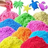 Guuozzli Play Sand for Kids,6.6lbs of 10 Colored Magic Sands,Sensory Toy Sand Art Kits for Boy Girl Kids