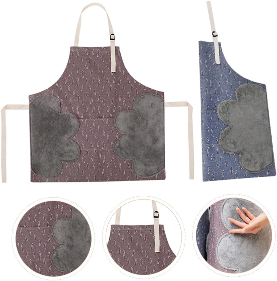 Cabilock Blue Carpenter Apron Pockets Multi-purpose Waterproof Oil-proof Chef Apron