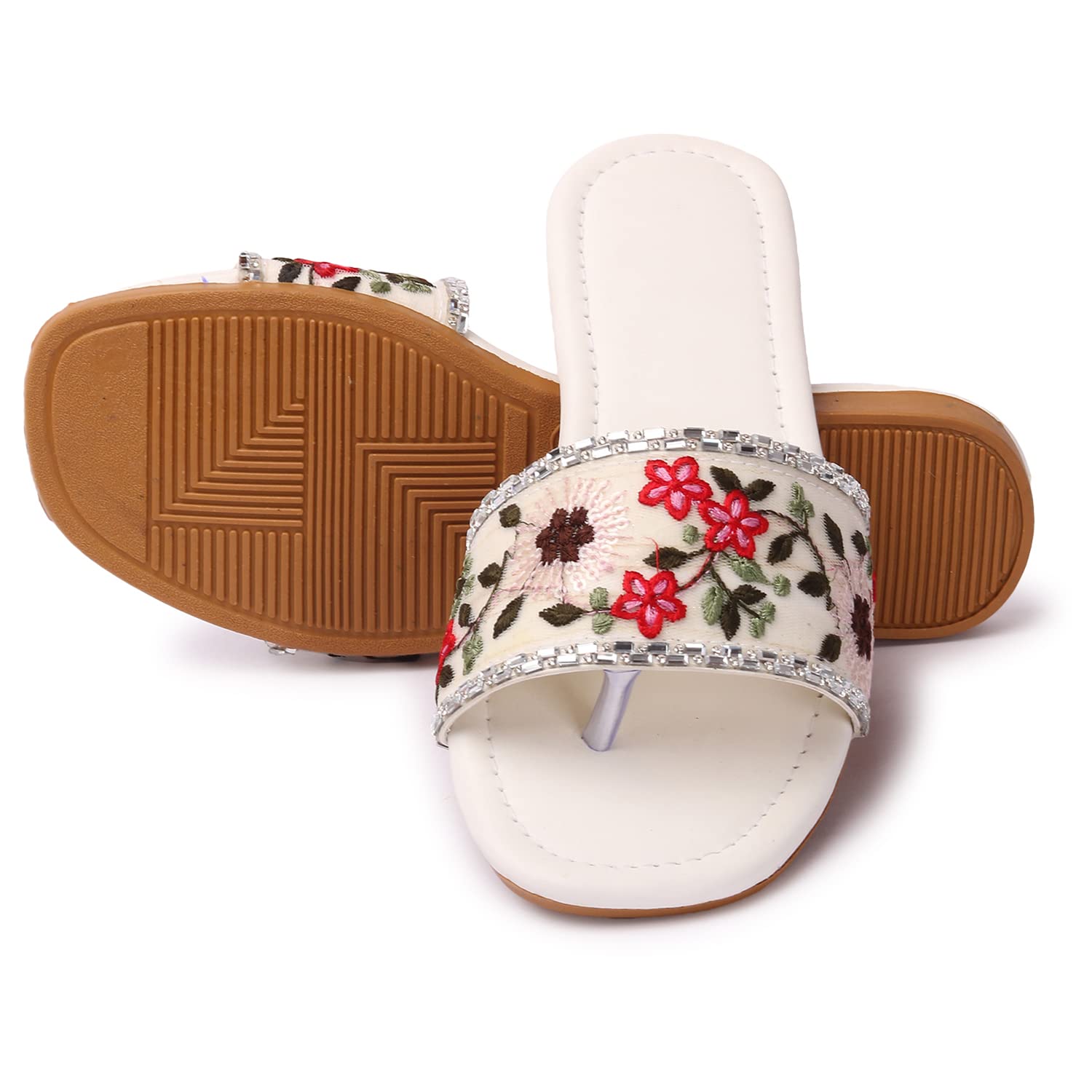 Karan Stylish Lace Punza Flat Sandals | Comfortable Ladies Slipper for Daily Outdoor | 3 to 8 Sizes-image-40